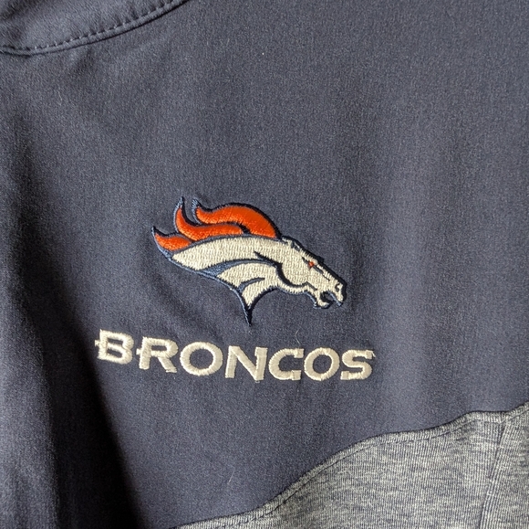 NFL Dri-FIT Navy and Grey Denver Broncos and Budlight Quarter zip M - Picture 5 of 8